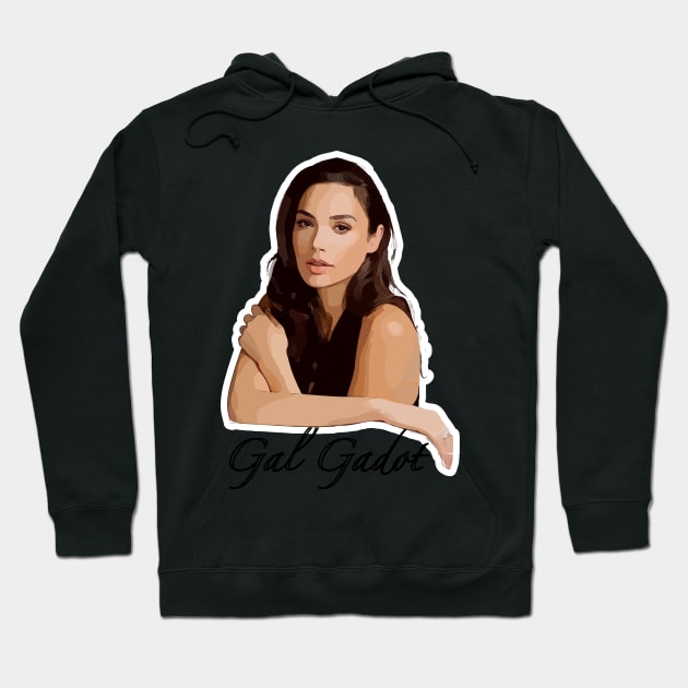 Gal Gadot Vector Art Hoodie by Playful Creatives